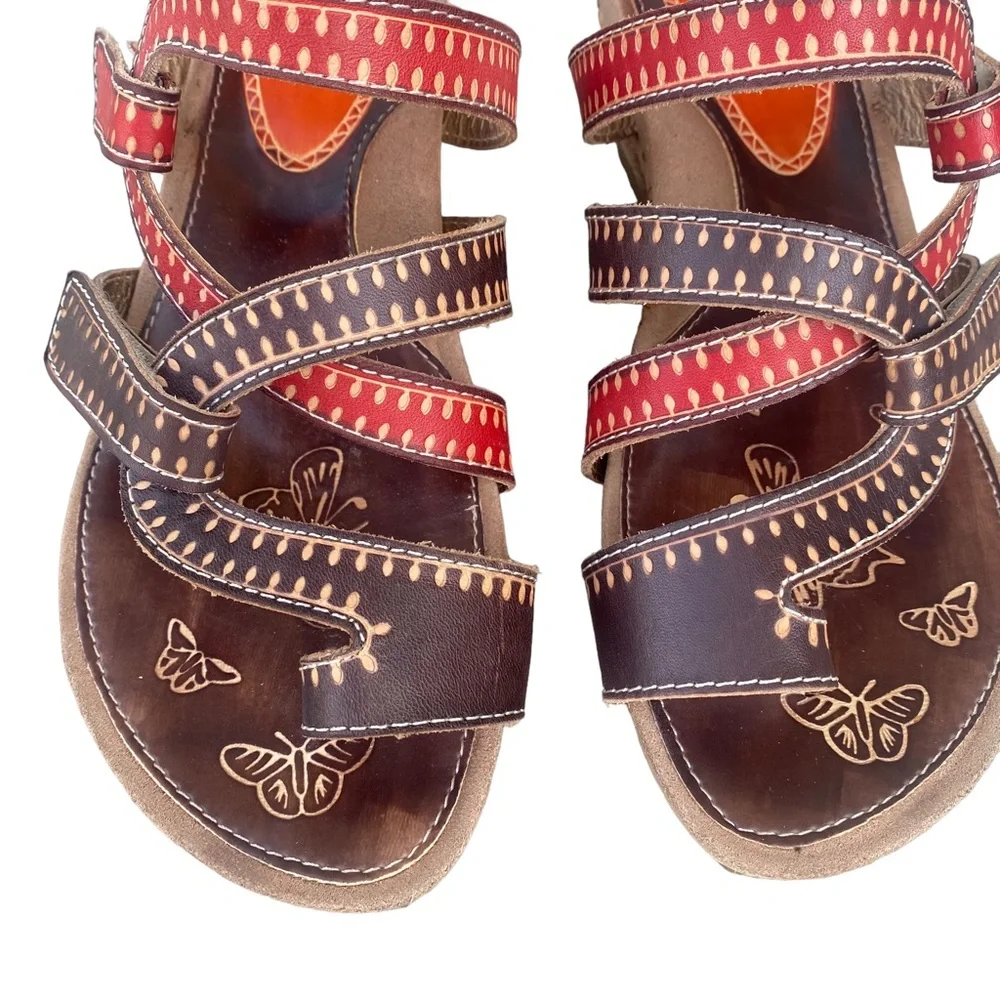 Elite by Corkys | Chocolate Elite Roatan Leather Wedge Sandal Size 8
